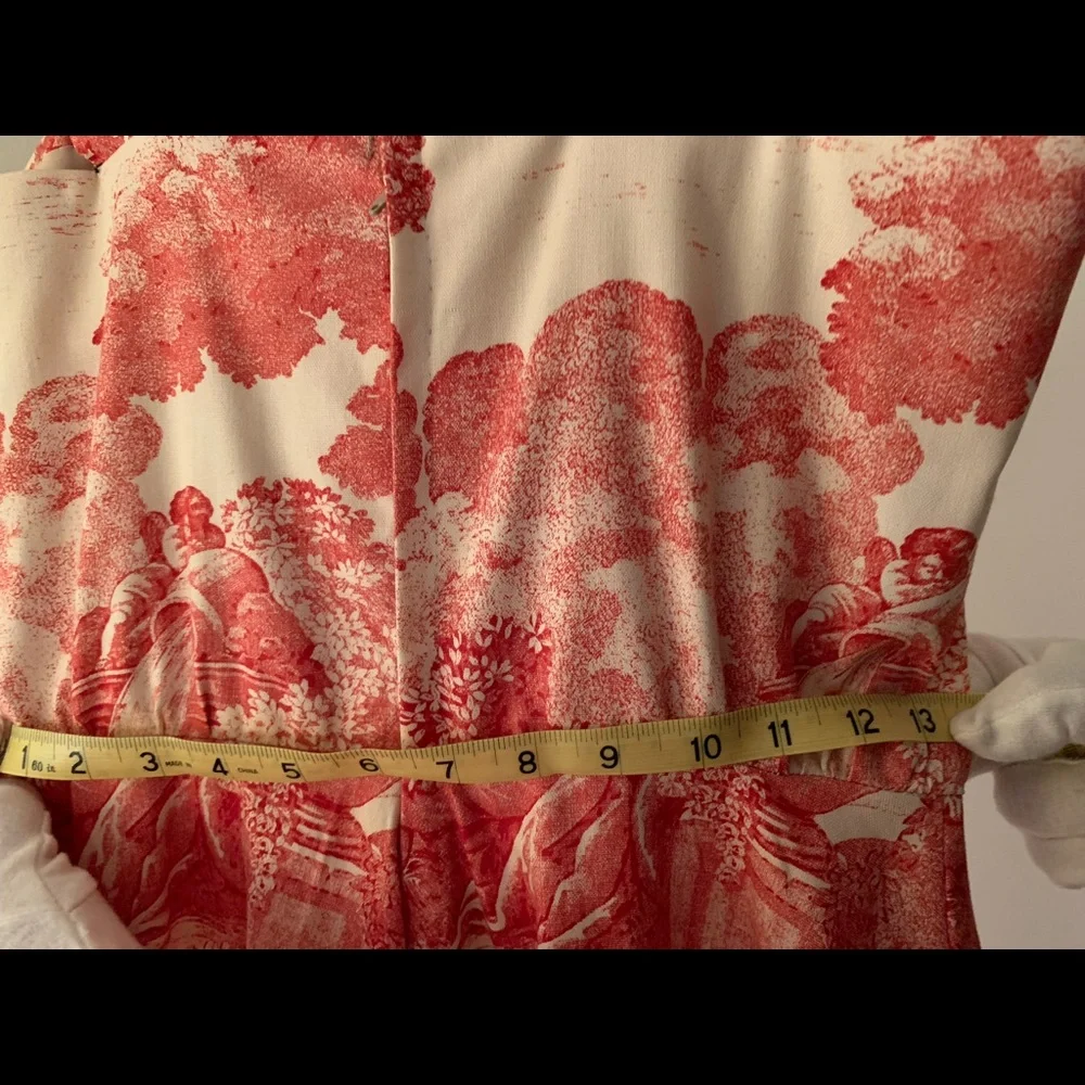 Toile red and white dress - Picture 6 of 11